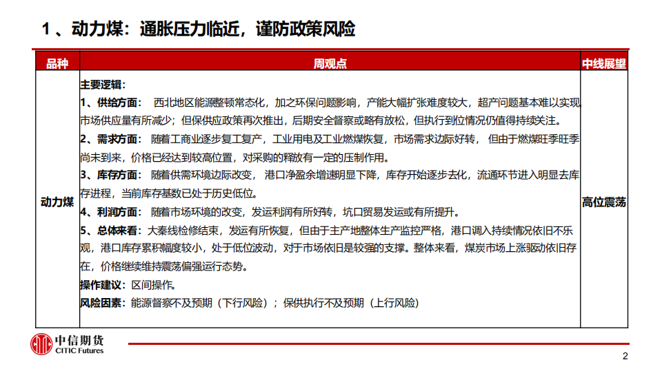 【中信期货黑色（动力煤）】通胀压力临近，谨防政策风险——周报20210516_02